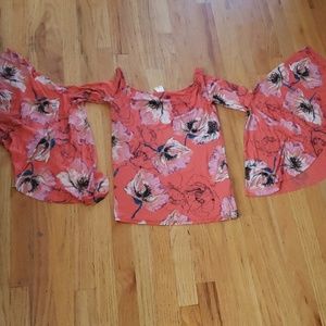 Free people Womens off shoulder top bell sleeve S